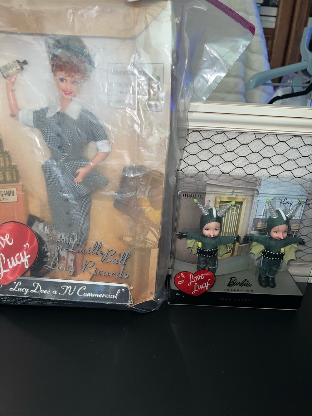 VTG I Love Lucy Mattel Doll Lot - 1997 Barbie & 2009 Pink Label Mini Set